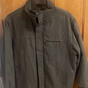 St John’s Bay Microsuede Hipster Jacket Coat Men’s Large Brown Zip Front NEW